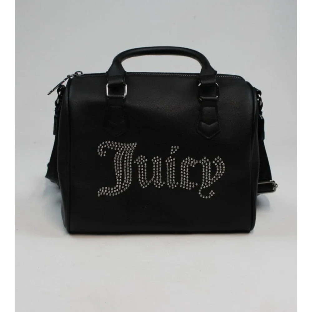 Juicy Couture Small Black Rhinestone Logo Satchel Top Handle
